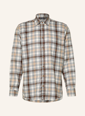 Ragman Košile Regular Fit šedá / hnědá / bílá