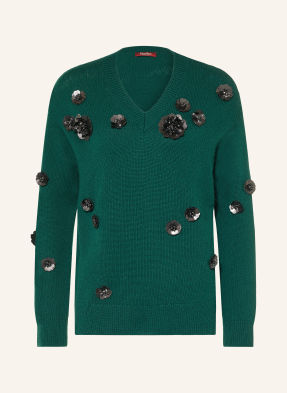 Max Mara Studio Svetry Nigella S Flitry A Ozdobnými Kamínky tmavě zelená / černá