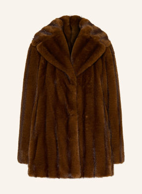 Max Mara Studio Bunda Z Umělé Kožešiny Neo tmavě hnědá