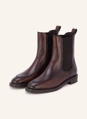 Pertini Chelsea Boots S Cvočky tmavě hnědá / zlatá