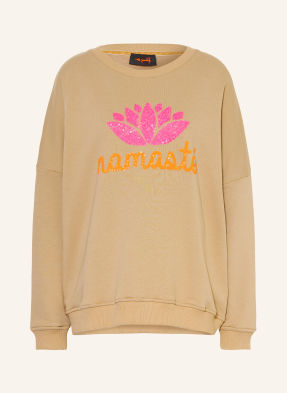 Miss Goodlife Oversized Mikiny S Flitry béžová / neonově růžová / neonově oranžová