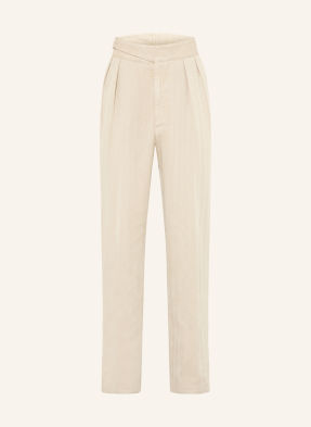Ralph Lauren Purple Label Kalhoty Regular Fit Z Lnu béžová