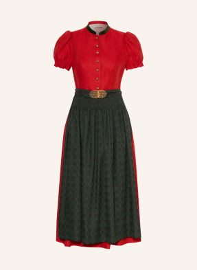 Gottseidank Lněná Dirndl Livie červená / zelená
