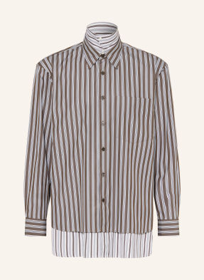 Dries Van Noten Košile Volného Střihu hnědá / tmavě modrá / bílá