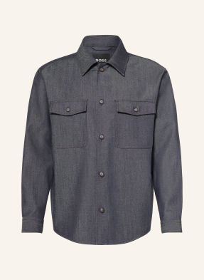 Boss Overshirt Carper V Džínovém Vzhledu tmavě modrá