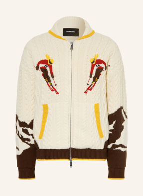 dsquared2 Pletený Svetr krémová / tmavě hnědá / žlutá