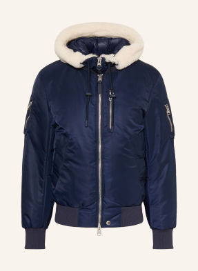 Mackage Péřový Bluzon August-Z S Odnímatelnou Kapucí tmavě modrá / režná