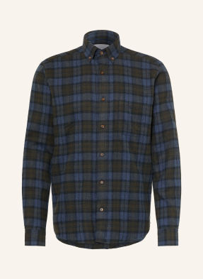Eton Flanelová Košile Casual Fit modrá / tmavě zelená