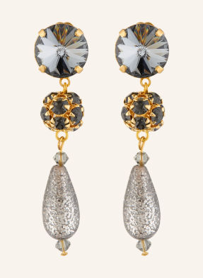 Seenberg Visací Náušnice zlatá / tmavě šedá / šedá