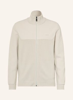Boss Strickjacke Im Materialmix beige