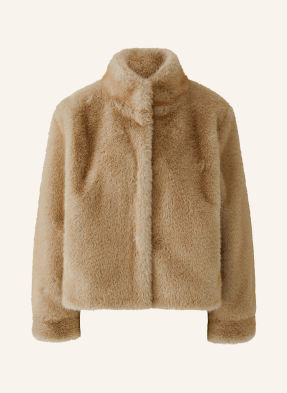 Oui Kunstfell-Jacke beige