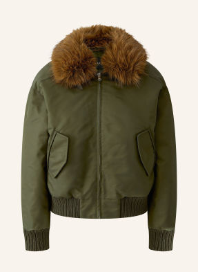 Oui Blouson Mit Abnehmbarem Kunstfell-Kragen gruen