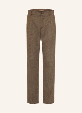 Cruna Chino Kalhoty Belleville Regular Fit tmavě hnědá