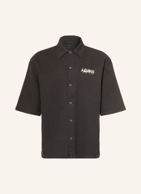 Allsaints Košile S Krátkým Rukávem Synth Oversized Fit černá / bílá