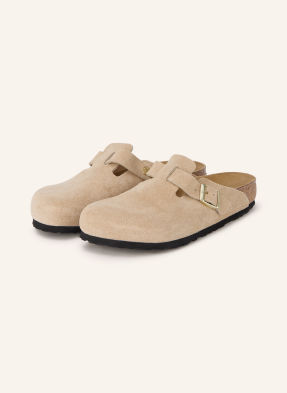 Birkenstock Pantofle Boston Leve béžová / zlatá
