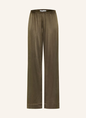 Allsaints Saténové Marlene Kalhoty Lycia khaki