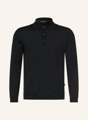 Maerz Muenchen Strick-Poloshirt schwarz