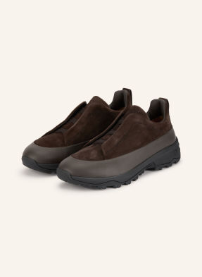 Zegna Tenisky Triple Stitch Monte tmavě hnědá