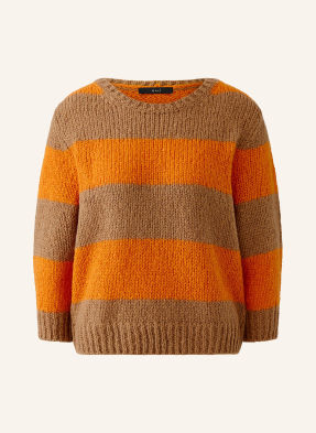 Oui Pullover Mit 3/4-Arm braun