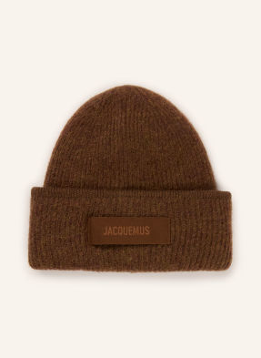Jacquemus Čepice Le Bonnet Gros Grain S Alpakou hnědá