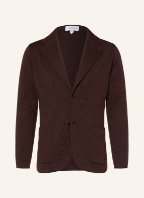 Lardini Úpletové Sako Extra Slim Fit tmavě hnědá