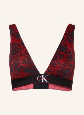 Calvin Klein Trojúhelníková Podprsenka Graphic Monogram červená / černá