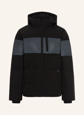 Jack&Jones Prošívaná Bunda S Odnímatelnou Kapucí černá / tmavě šedá