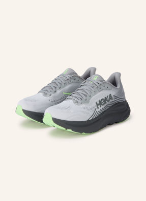 Hoka Běžecké Boty Clifton 11 světle šedá / šedá / neonově zelená
