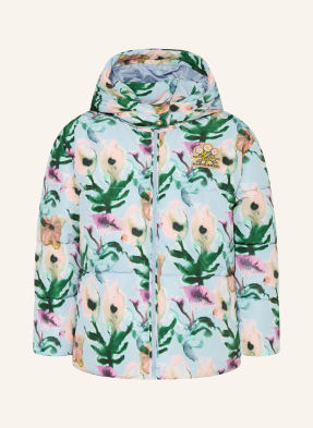 Scotch & Soda Prošívaná Bunda S Odnímatelnou Kapucí tmavě modrá / fialová / zelená