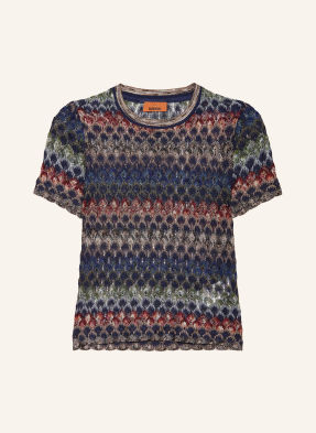 Missoni Úpletové Tričko S Třpytivou Přízí tmavě modrá / červená / zelená