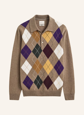 Gant Strick-Poloshirt braun