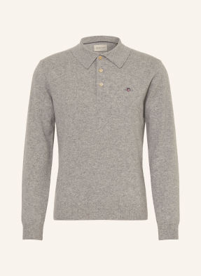 Gant Strick-Poloshirt grau