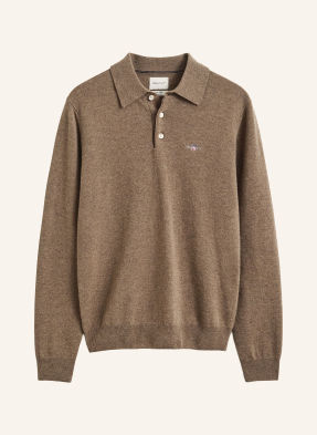 Gant Strick-Poloshirt braun
