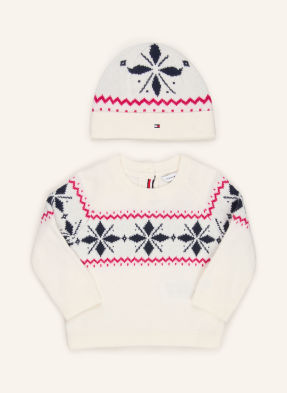 Tommy Hilfiger Sada: Čepice A Svetry bílá / fuchsiová / tmavě modrá