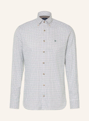Hackett London Flanelová Košile Tailored Fit tmavě zelená / černošedá / bílá