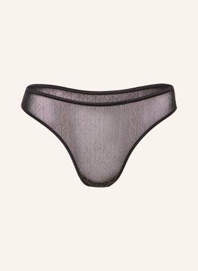 Calvin Klein Kalhotky String Minimalist Emblem S Ozdobnými Kamínky černá