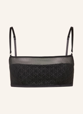 Calvin Klein Bustier Podprsenka Minimalist Emblem S Ozdobnými Kamínky černá