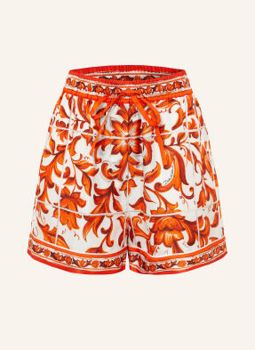 Dolce & Gabbana Hedvábné Šortky oranžová / bílá