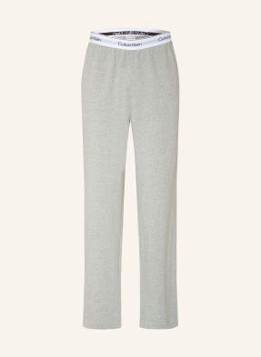 Calvin Klein Spací Kalhoty šedá / bílá