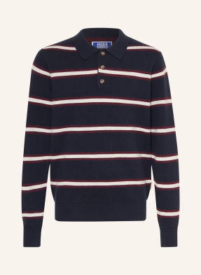 Jack&Jones Pletená Polokošile tmavě modrá / hnědá / bílá