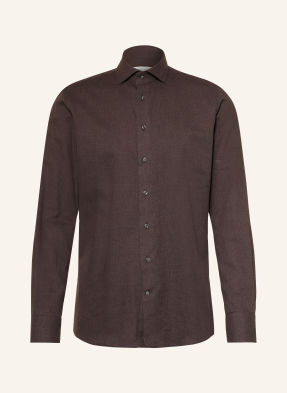 Profuomo Košile Slim Fit tmavě hnědá