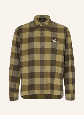 Amiri Flanelová Košile Comfort Fit khaki / olivová