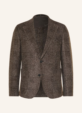 Dressler Sako Regular Fit tmavě hnědá / béžová