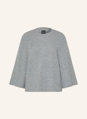 Boss Pullover Falinas Mit 3/4-Arm grau