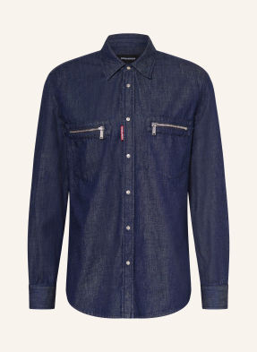 dsquared2 Džínová Košile Comfort Fit tmavě modrá