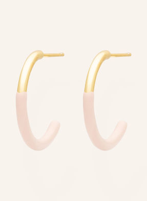 Lulu Copenhagen Náušnice Color Hoop zlatá / růžová