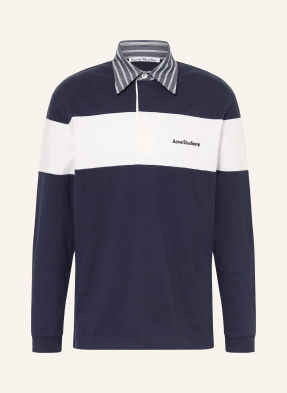 Acne Studios Mikina S Límcem Troyer tmavě modrá / černošedá / bílá