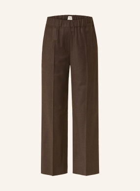 Weekend Max Mara Flanelové Kalhoty Hateley tmavě hnědá