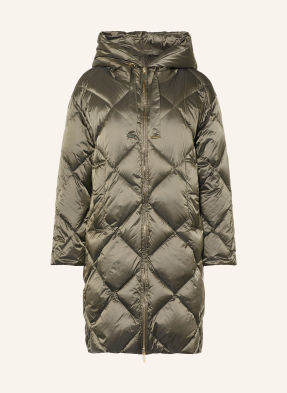 Max Mara The Cube Péřový Kabát Trefe olivová
