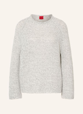 Hugo Pullover Selley Mit Glitzergarn weiss